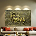 5x3 Feet Lord Krishna & Arjuna Rath – Mahabharat 3D Relief Mural