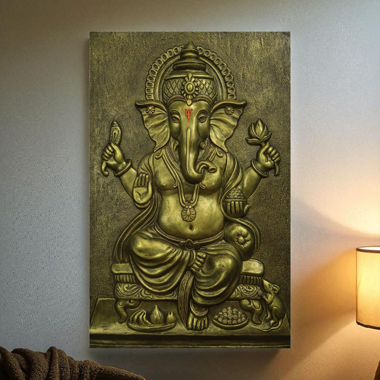 3x2 Feet | Lord Ganesha 3D Relief Mural