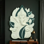 4x3 Feet | Elegant Lord Ganesha 3D Relief Wall Mural | Ready-to-Hang Vastu & Spiritual Décor for Home & Office