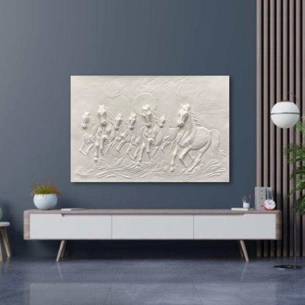 3x2 Feet 7 Horses 3D Relief Wall Mural