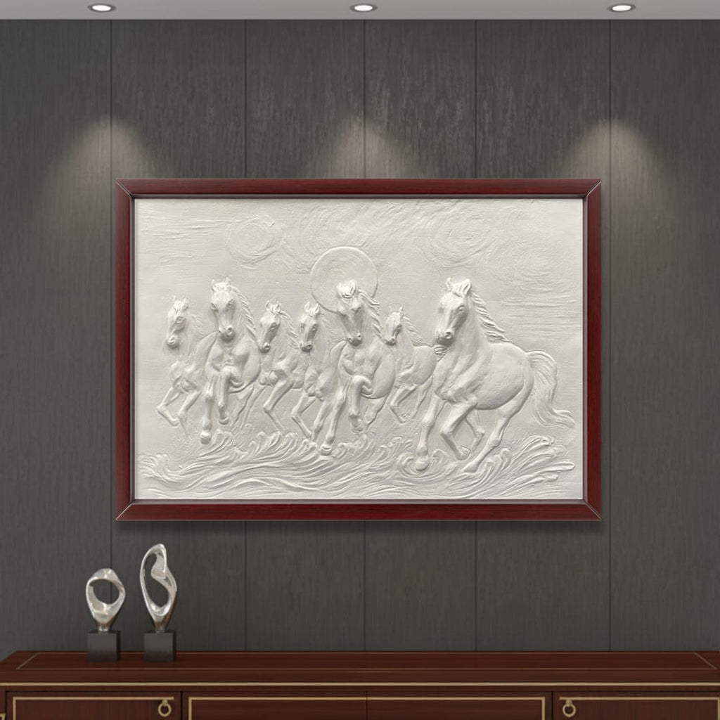 3x2 Feet 7 Horses 3D Relief Wall Mural