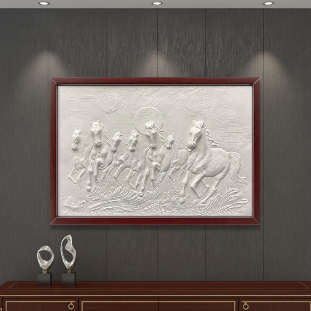3x2 Feet 7 Horses 3D Relief Wall Mural