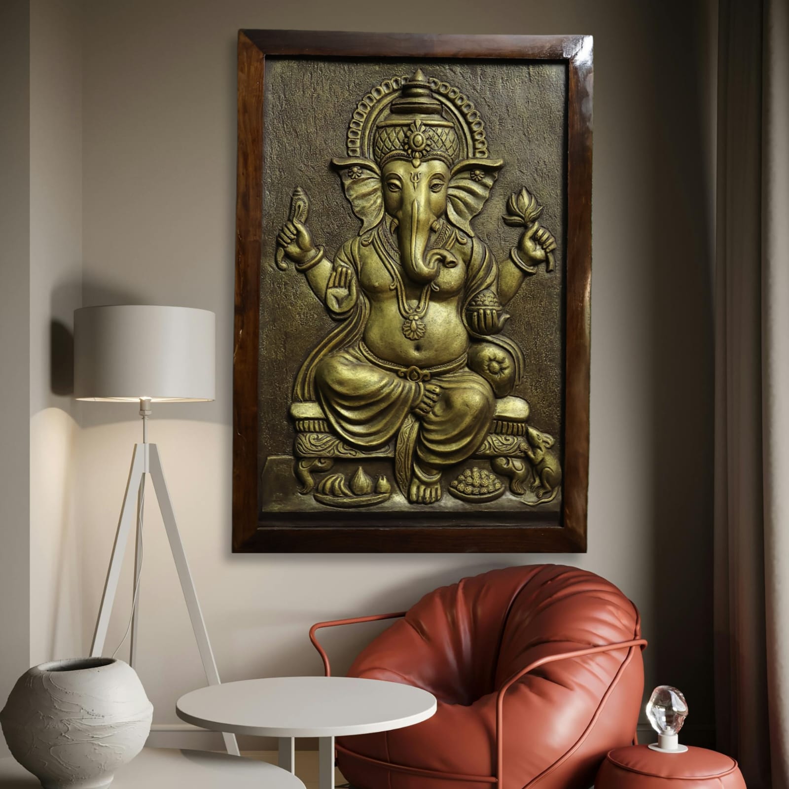 3x2 Feet | Lord Ganesha 3D Relief Mural