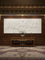 5x2 Vastu Inspired 7 Horse 3D Relief Mural Wall Art  | Symbol of Power & Success