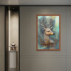Close-up of abstract deer 3D relief wall art highlighting sculpted contours and detailing