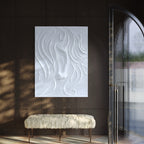 Full view of abstract horse face 3D wall art sculpture with bold sculptural form