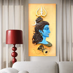 Full view of abstract Lord Shiva Mahakaal 3D wall art sculpture with bold sculptural form
