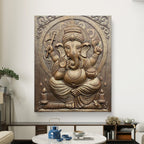5x4 Feet | Premium Lord Ganesha Relief Mural | Handcrafted 3D Wall Art |Ready to Hang
