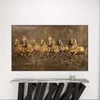 Bronze 7 Horse mural close-up, showcasing high-relief texture and dynamic motion.