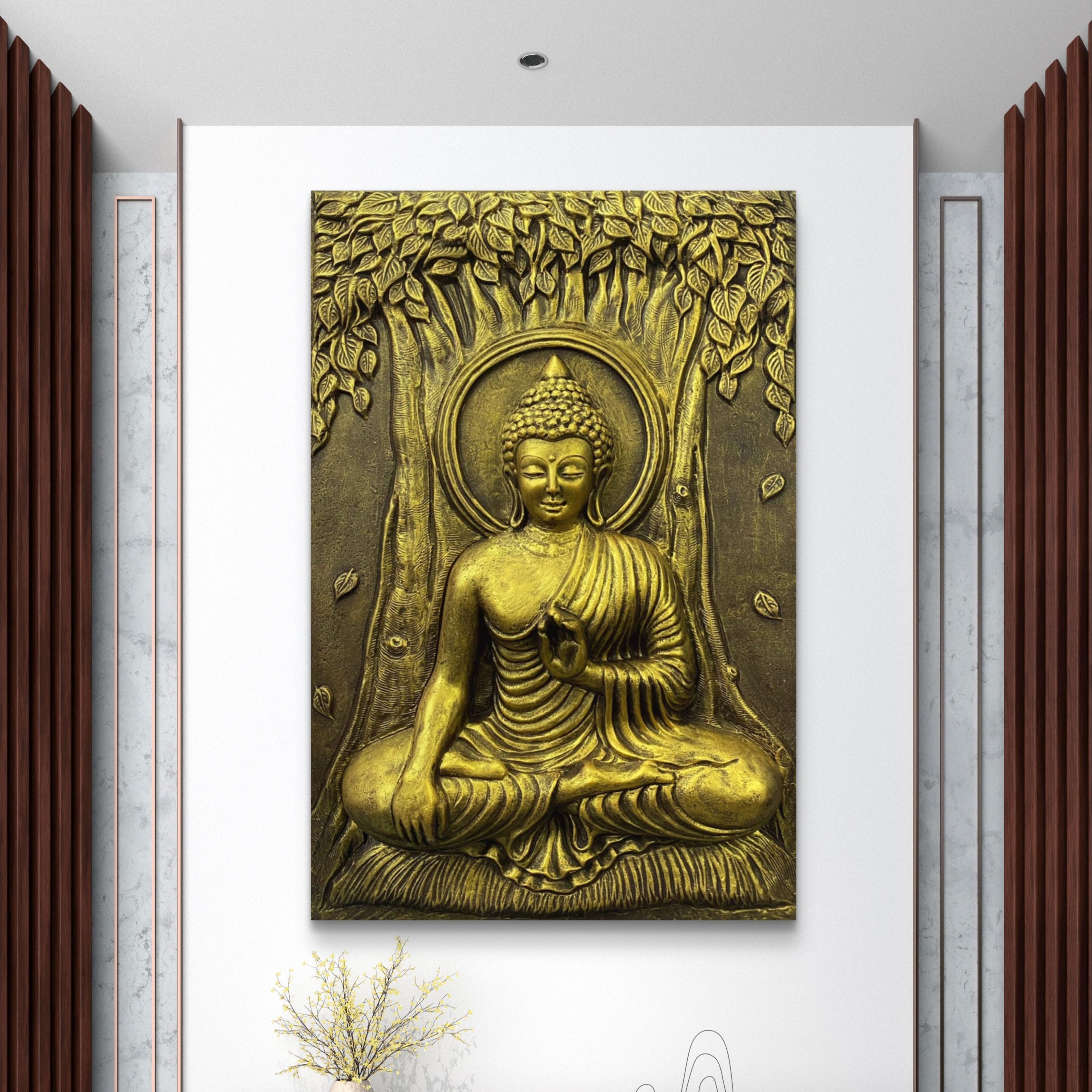 Buddha Enlightenment 3D Relief Mural (3x2 ft), symbolizing spiritual awakening and inner peace.