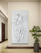 Large 5x3 feet wall art showcasing a romantic couple in a classic European setting with intricate detail.