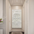 Detailed Buddha 3D wall art mural (6x3 ft) | handcrafted gold finish sculpture for peaceful home décor