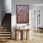 Traditional Indian art wall panel of Lord Jagannath in 3D relief, representing unity, heritage, and devotion.