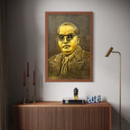 Dr. B. R. Ambedkar 3D relief mural wall art in 3x2 feet size, handcrafted inspirational sculpture for home, office, and educational institutions.