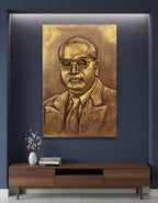 Dr. B. R. Ambedkar 3D relief mural wall art in 3x2 feet size, handcrafted inspirational sculpture for home, office, and educational institutions