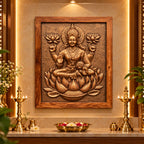 Full view of Goddess Lakshmi 3D wall art sculpture designed for elegant spiritual and home décor.