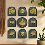 Handcrafted wall art pieces celebrating Indian heritage with intricate textures and timeless design.