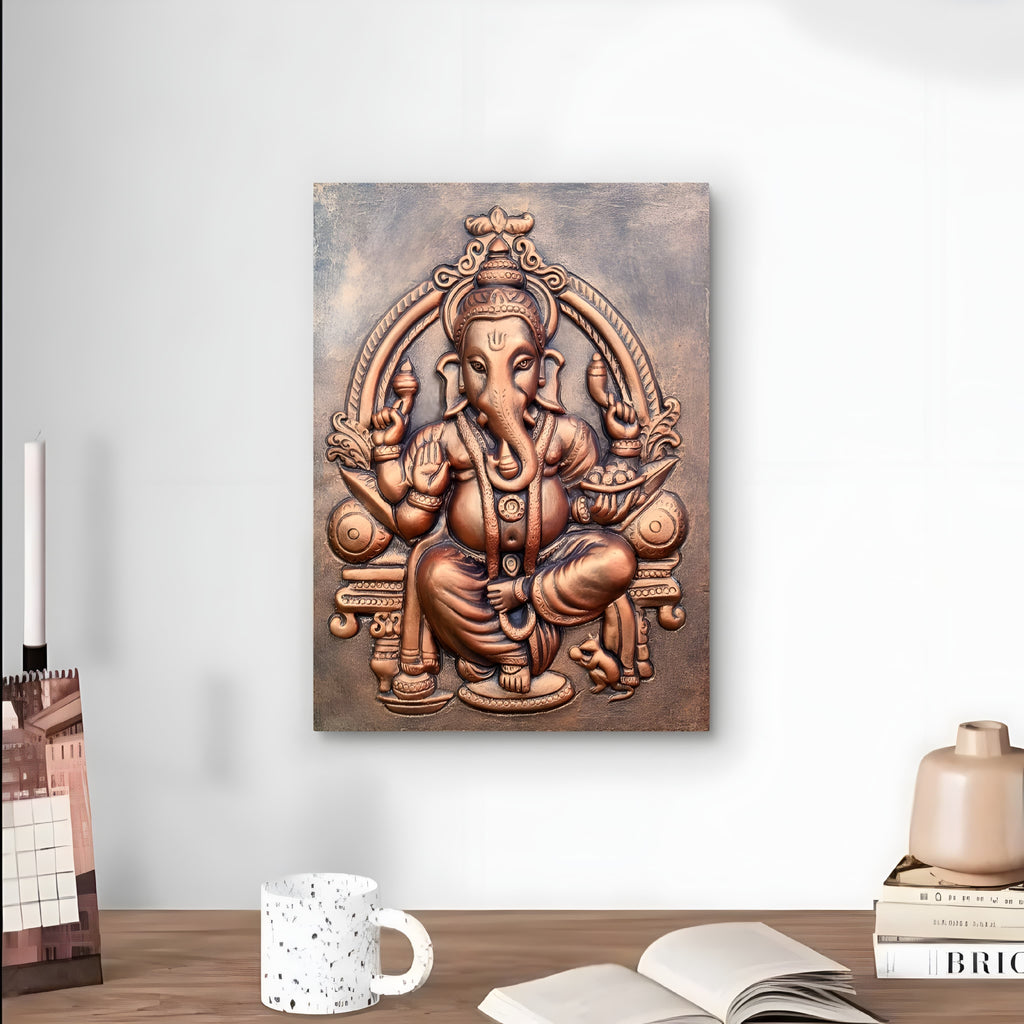 Serene 3D sculpture of Lord Ganesha for meditation rooms, capturing spiritual energy and traditional craftsmanship.