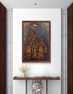 High-relief sculpture of Lord Jagannath, inspired by the sacred traditions of Puri, perfect for spiritual interiors.