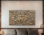 Large spiritual wall art of the divine couple, ideal for a sanctuary or home temple room.