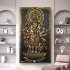Handcrafted Mahaganapati 3D mural, honoring the powerful form of Ganesha for strength and guidance.