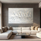 left-moving 7 horses 3D wall mural displaying depth through light and shadow effects
