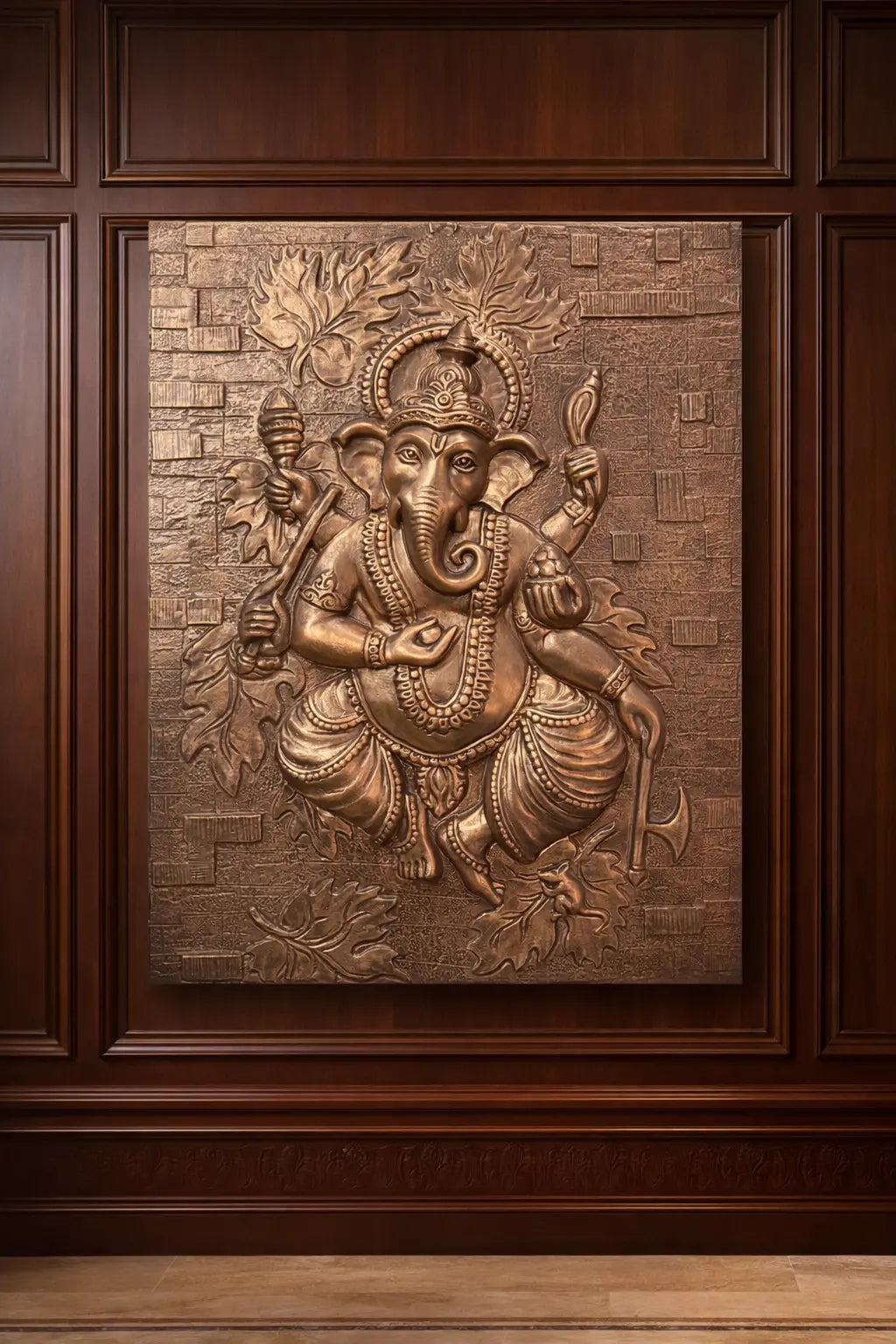 3D mural wall panel of Dancing Ganesha, ideal for invoking positivity, grace, and divine rhythm in your space, office and temple