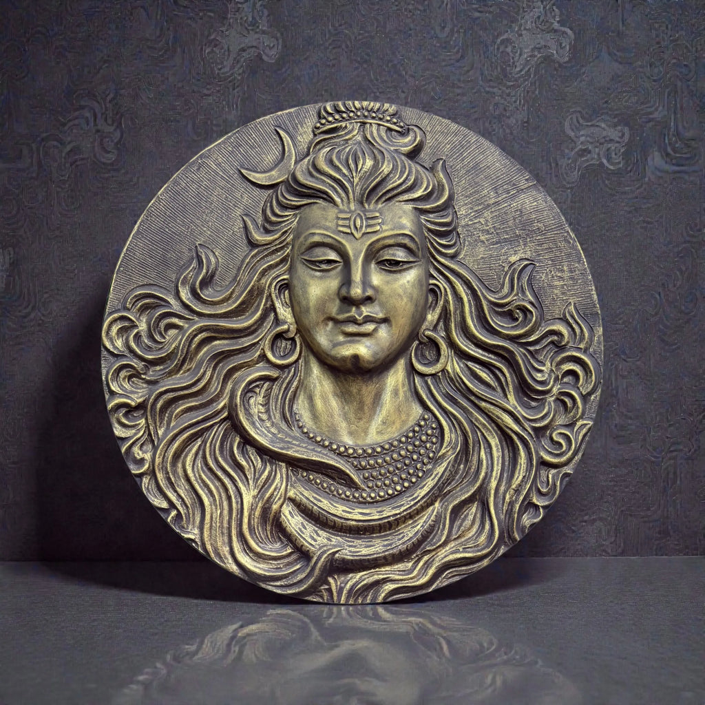 Lord Shiva Mahakaal 3D relief mural in 2x2 feet size, handcrafted spiritual wall art symbolizing power, protection, and divine energy
