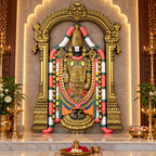 Lord Venkateshwara 3D relief wall art in 5.5x4 feet size, handcrafted divine sculpture ideal for pooja rooms, temples, and sacred home interiors in multicolour