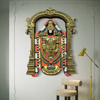 Lord Venkateshwara 3D relief wall art in 5.5x4 feet size, handcrafted divine sculpture ideal for pooja rooms, temples, and sacred home interiors in multicolour.