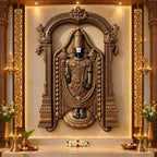 Lord Venkateshwara 3D relief wall art in 5.5x4 feet size bronze colour designed to bring divine grace to sacred spaces.