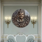 Mahakaal Shiva 3D mural sculpture wall decor in 2x2 feet size, detailed handcrafted artwork for modern spiritual interiors