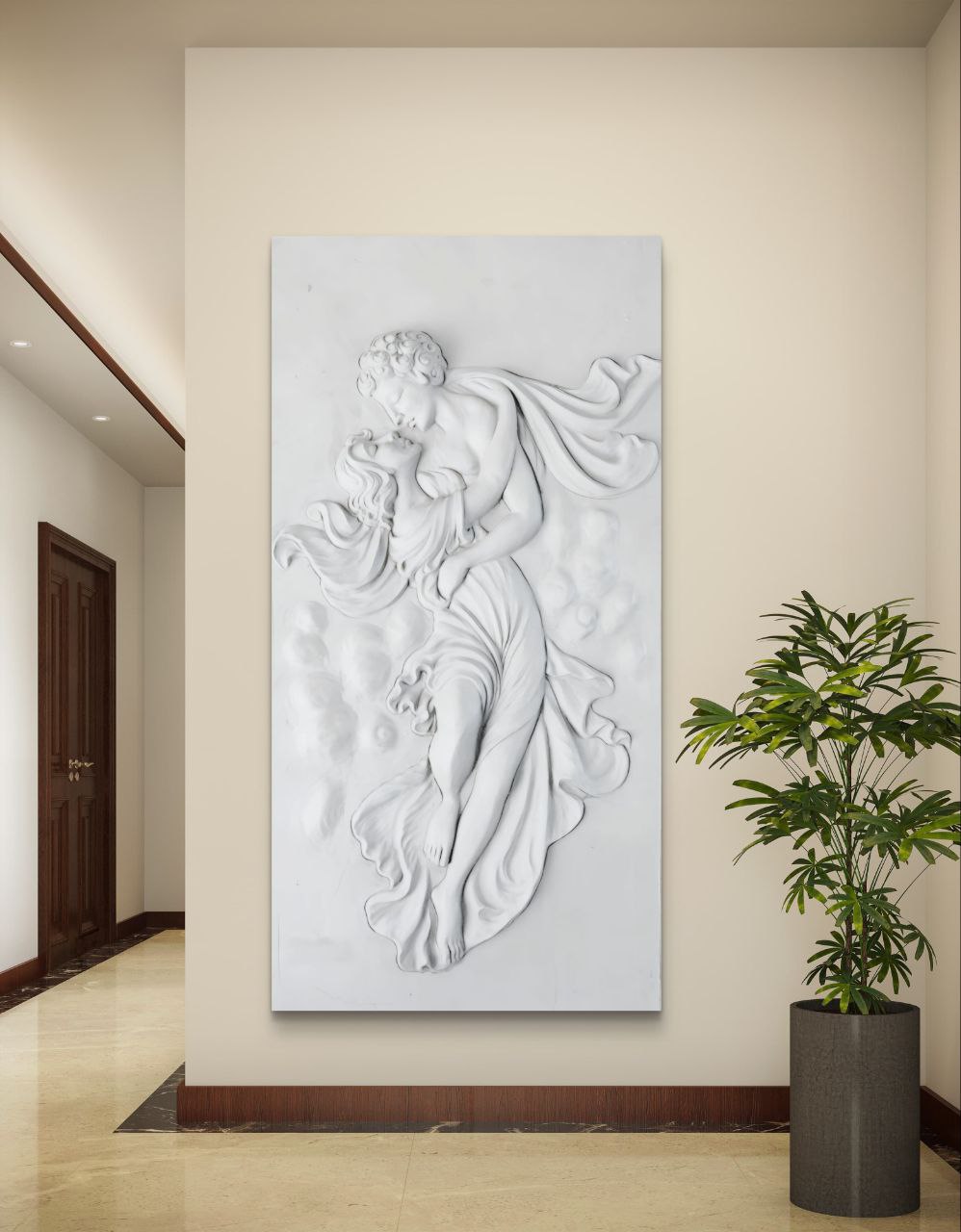 Elegant European Couple 5x3 Feet 3D Mural Wall Art - Timeless Romance in Every Detail