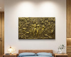Radha and Krishna 3D Relief Mural (5x3 ft), symbolizing eternal love and divine harmony.