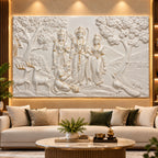 Full view of Ram and Sita Vanvas 3D wall art sculpture depicting Lord Ram and Sita in a forest setting.