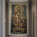 Large 7x4 ft Drishti Ganesha decorative sculpture, perfect centerpiece for a home entrance or office.