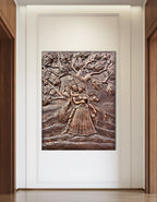 Ready-to-hang Romantic Radha Krishna wall art, exuding spiritual elegance.