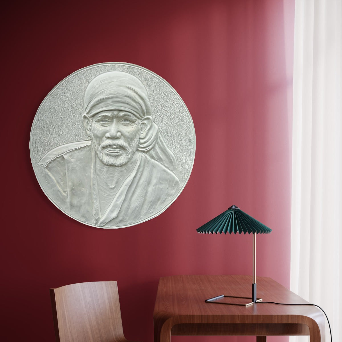 Full view of Sai Baba 3D wall hanging designed as a handcrafted spiritual wall décor piece