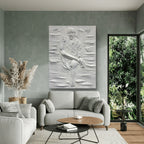 Spiritual 3D wall mural of Sai Baba offering divine blessings, perfect for invoking peace and devotion in any space.