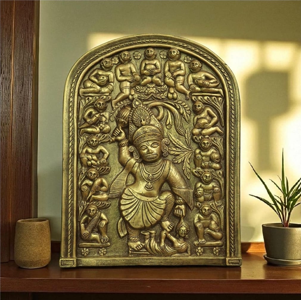 3D wall-mounted sculpture of Sarangpur Hanuman Murti, inspired by the original idol at Hanuman Mandir in Gujarat.