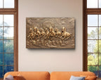 Seven running horses wall art with Vastu symbolism, crafted in detailed 3D relief to invite success and positivity.