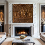 Full view of Shirdi Sai Baba 3D relief mural designed as spiritual wall art for home or temple décor.