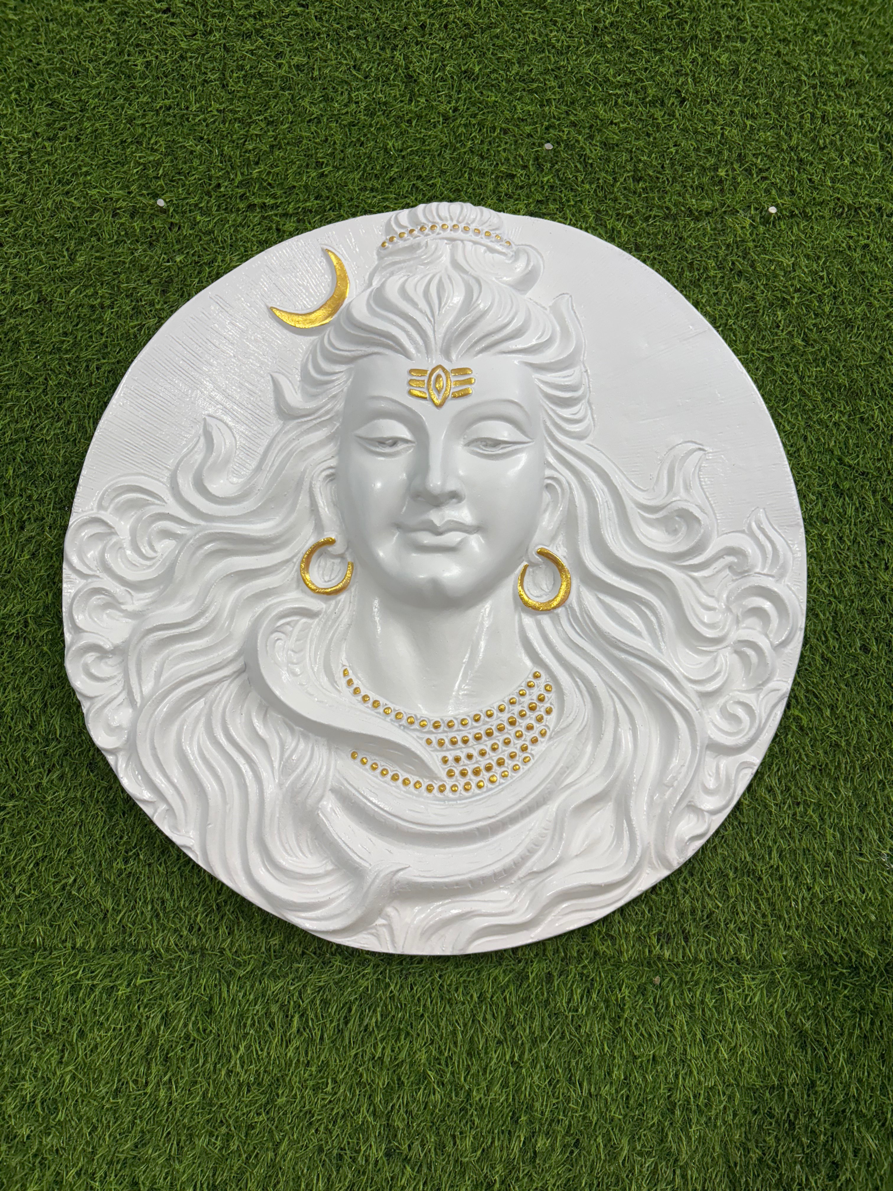 Shiva Mahakaal 3D relief wall sculpture in 2x2 feet, intricately crafted mural for sacred and luxury home decor