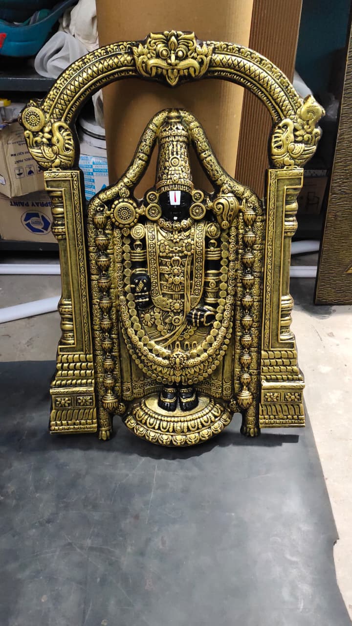 Spiritual Lord Venkateshwara wall art designed for home temples and living spaces, symbolizing blessings and prosperity