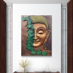 Tranquil Buddha 3D Relief Mural (4x3 ft), a spiritual wall art piece exuding peace and serenity.
