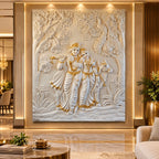 Wall Mural Paintings featuring White Radha Krishna mural, perfect 7x6 feet divine décor for a home or temple