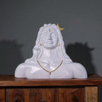 White Adiyogi Shiva 3D wall art, 4x3 feet mural symbolizing divine energy and serenity, perfect for home décor.